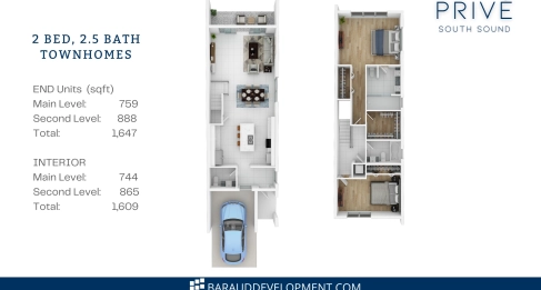 6 PRIVÉ, SOUTH SOUND | UPGRADED 2-BED/2.5-BATH POOL VIEW END UNIT