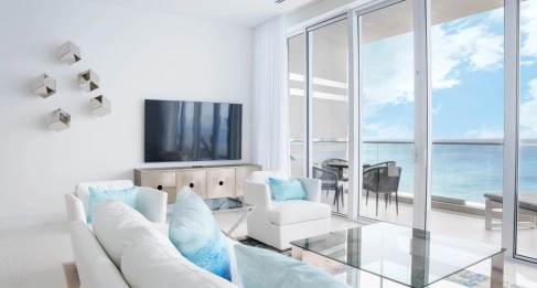 Ocean Front, Corner Unit at FIN Grand Cayman