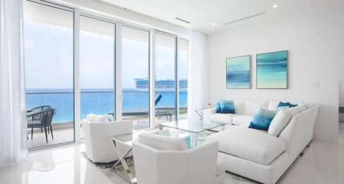 Ocean Front, Corner Unit at FIN Grand Cayman